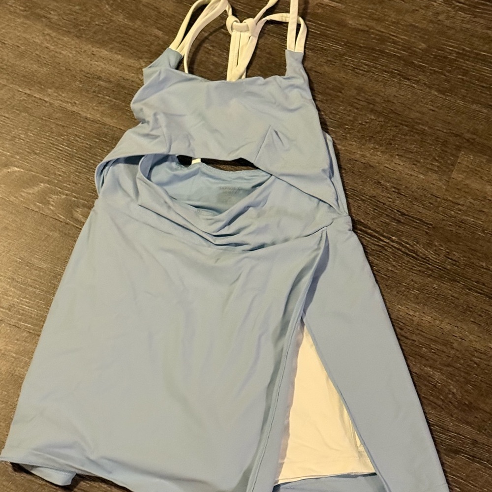 Savage x Fenty Blue Cutout Dress